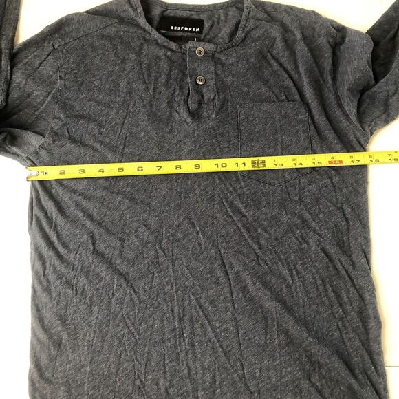 Bespoken 2 Button Pocket Henley Long Sleeve Heather Blue Size Small - Picture 5 of 7